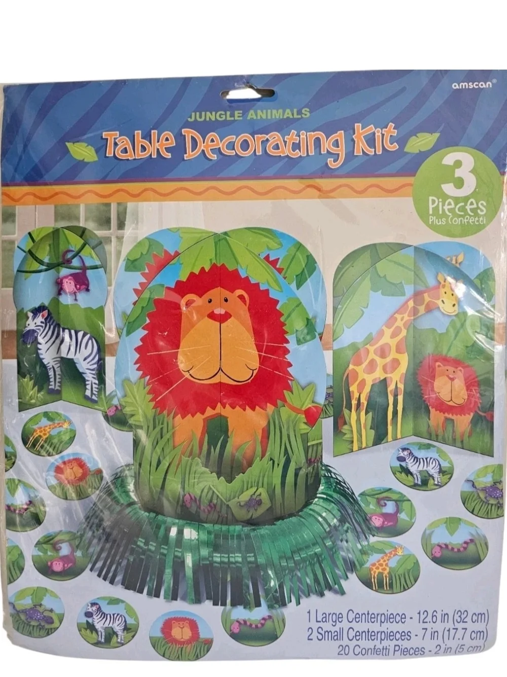 Amscan Jungle Animal Jumbo Letter Banner Age Tablecloth Centerpiece Party Lot
